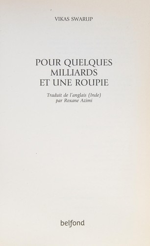 Couverture de Pour quelques milliards et une roupie